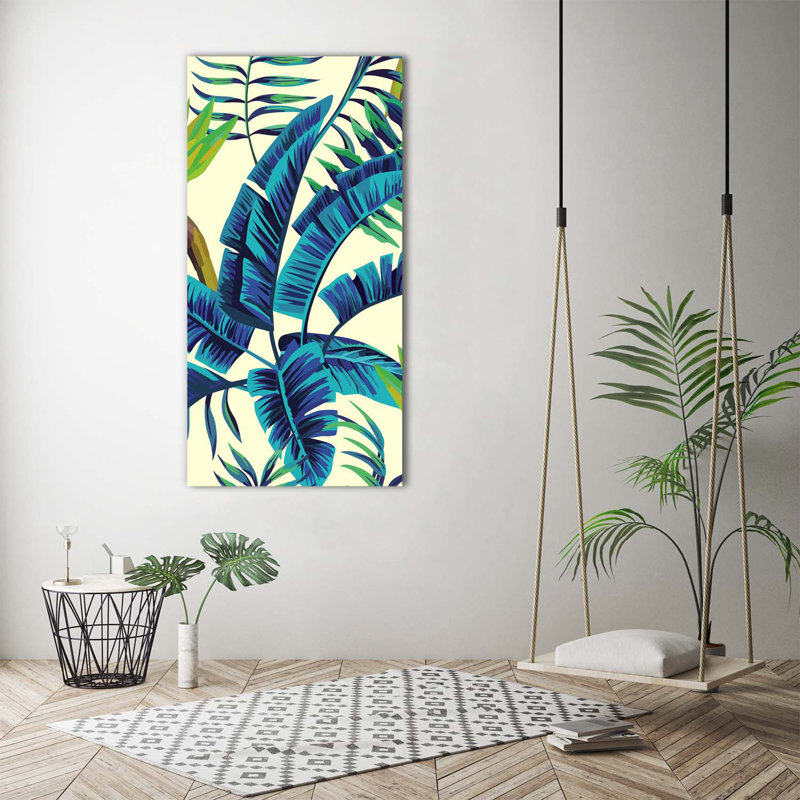 Tropical Leaves - Wrapped Canvas Print, 140cm H x 70cm W