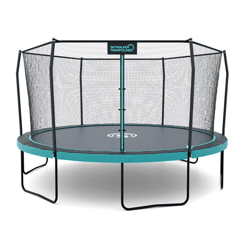 12ft Black Round Trampoline with Safety Enclosure