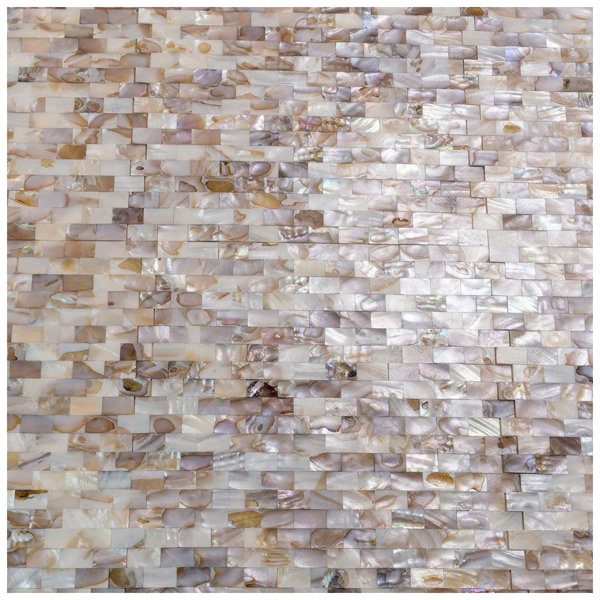 Concha 11.3 In. X 11.8 In. Polished White, Beige Shell, Mother Of Pearl Mosaic Wall Tile (18.52 Sq Ft/Case) - 20 Pack