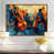Toile avec cadre flottant brun