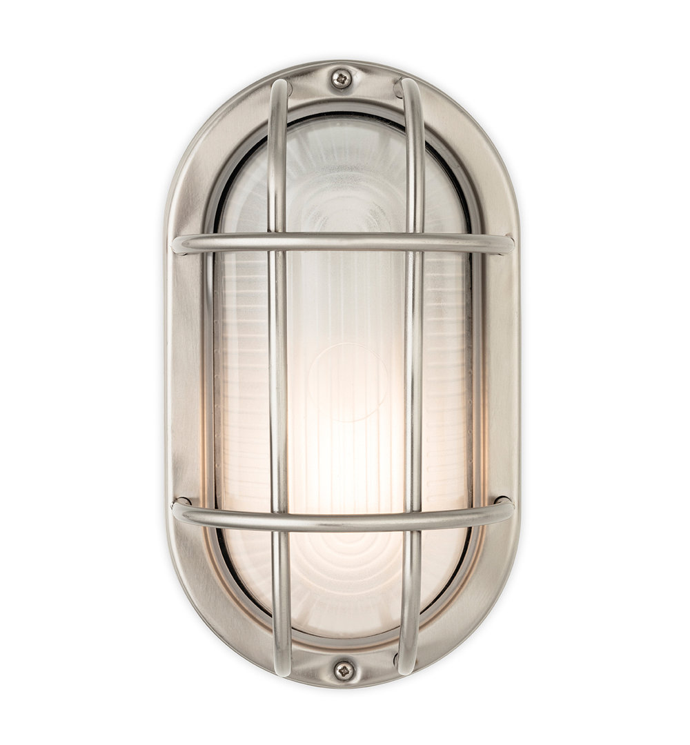 22cm H Frosted Glass Outdoor Bulkhead Light
