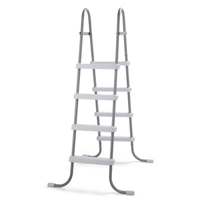 Winado 4-Step Steel Pool Ladder For Above Ground Pool In Gray And White