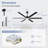 72 Inch Large Ceiling Fans With Lights And Remote, Indoor/Outdoor Modern Ceiling Fan For Kitchen Living Room Patio, 6 Speed Reversible Quiet DC Motor, Dual Finish 8 Blades