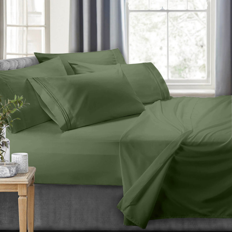 RV/Short Queen Microfiber Sheet Set, Calla Green