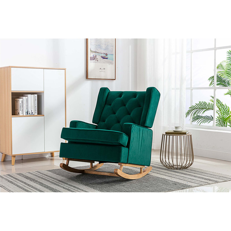 Chaise berçante Abhimanyu, Polyester émeraude