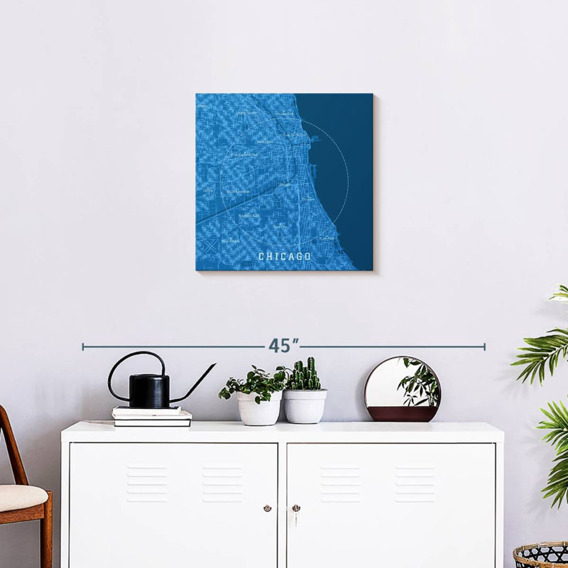 Carte bleue de Chicago, H 20 po x l 20 po