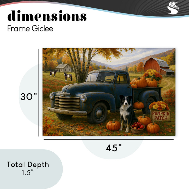 «Autumnal Farmland Collie», toile par Tom Crehan, H 30 po x l 45 po