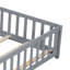 Lit plateforme double pleine grandeur avec clôture et porte-363442621