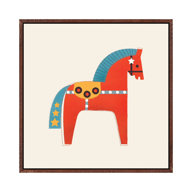 Christmas Horse 1 Piece Wall Art on Canvas, 93.98 cm H x 93.98 cm W, Classic Wood Framed