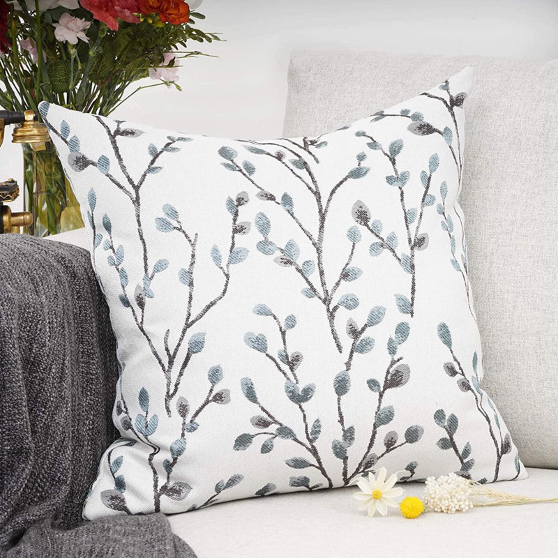 Embroidered Outdoor Pillow Cover