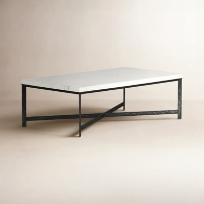 HAMMERED IRON Marble Coffee Table