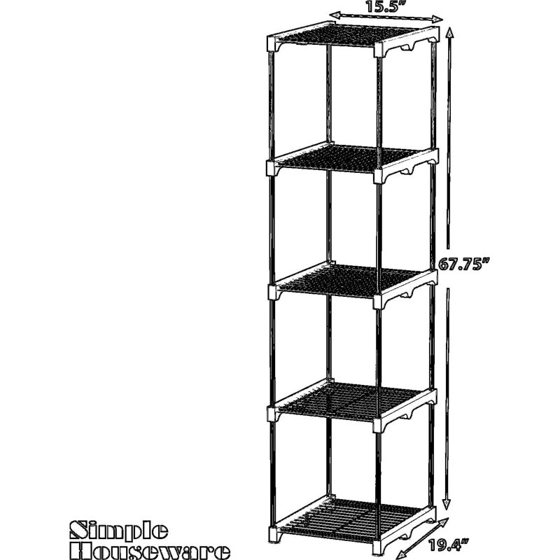 Étagère de rangement à 5 niveaux, étagère en fil métallique polyvalente pour garde-manger