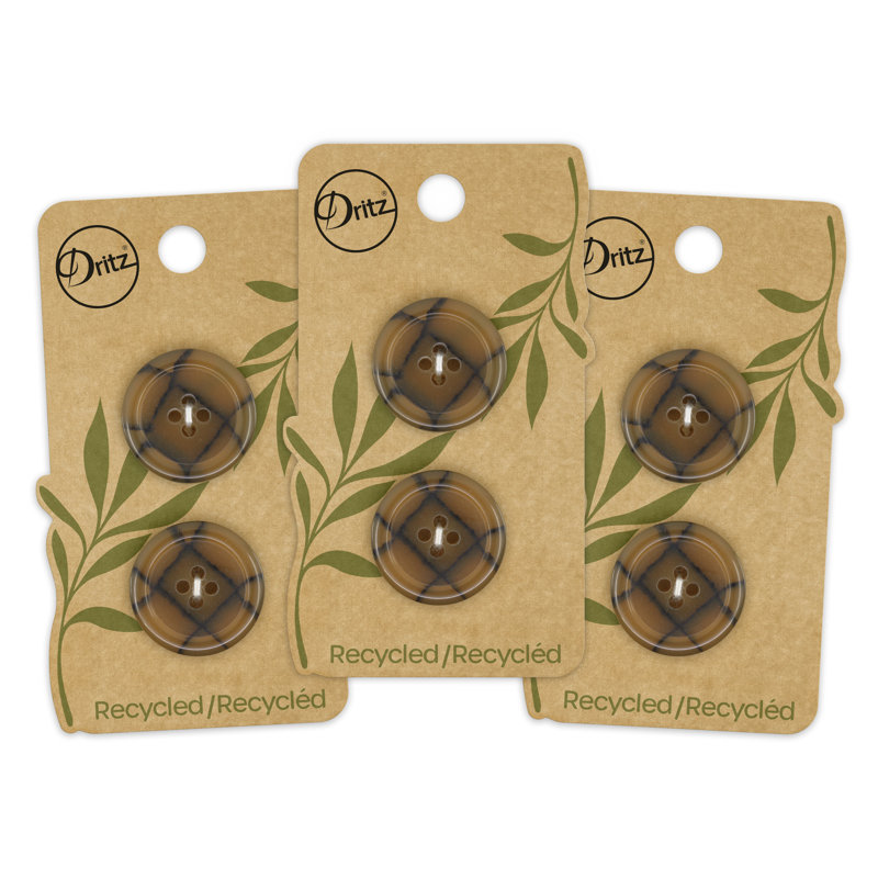 Bouton rond en polyester recyclé Dritz