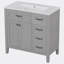 Shawon 35.98'' Free Standing Single Bathroom Vanity with Ceramic Top-1403997116