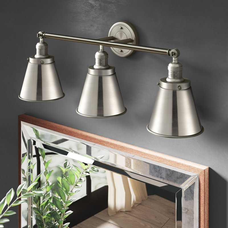 Éclairage pour salle de bain à 3 lumières à intensité variable Donovan, Incandescente, Or satiné, Or satiné