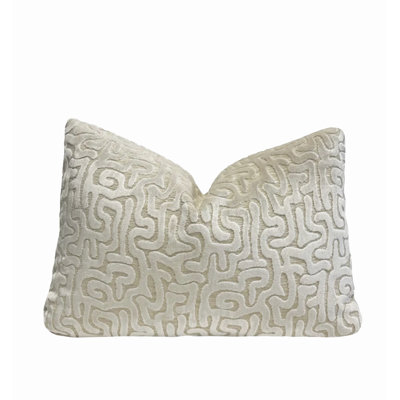 Velvet Maze Lumbar Throw Pillow Cover