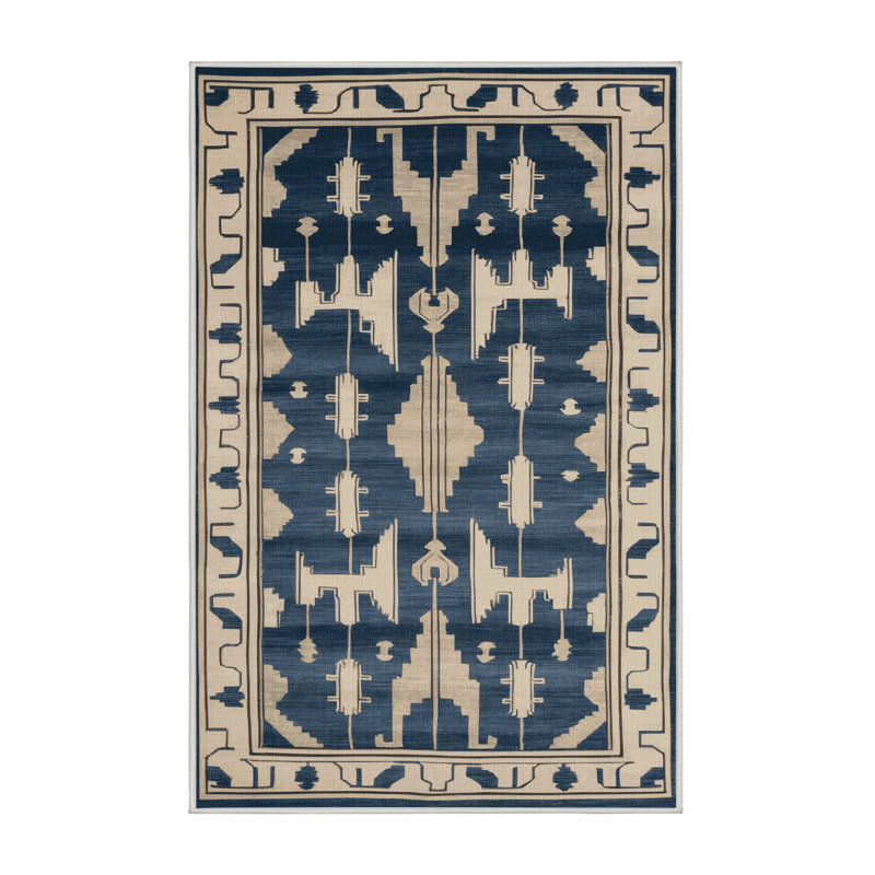 Machine Washable Art Deco Beige Area Rug, Rectangle 8' x 10'
