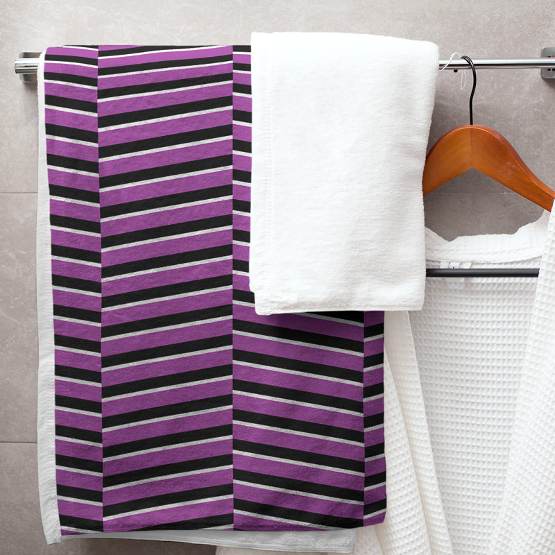 Jaya Bath Towel, Violet/Black