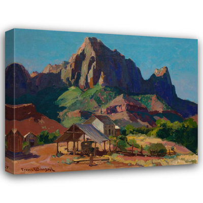 «The Watchman, Zion National Park, Utah» par Franz Bischoff - Art mural sur toile tendue avec châssis
