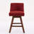 Counter Height Swivel Barstools, 26'' H Seat Height Upholstered Bar Stools Set Of 2, Fabric In Wine Red