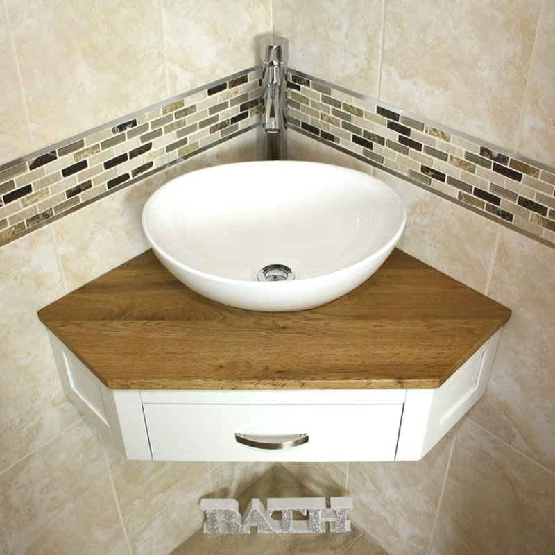 Giovani 550mm Single Bathroom Vanity with Vessel Ceramic Basin, White