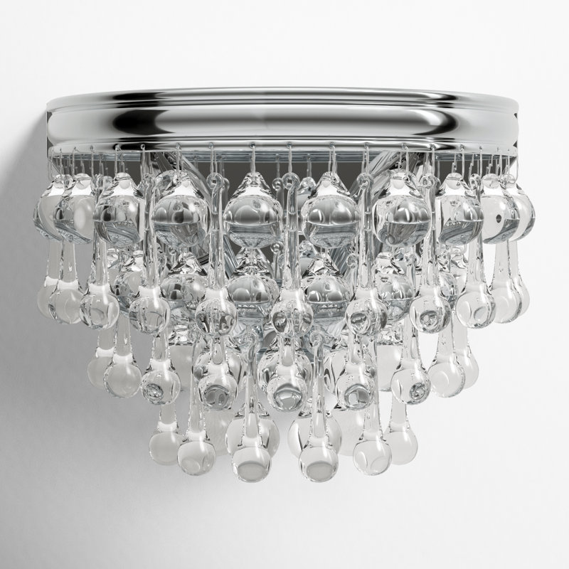 Stoneham Flush Mounted Sconce, Polished Chrome