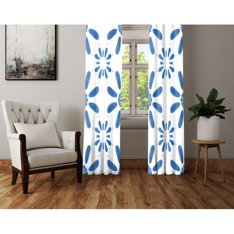 Paire de rideaux semi-transparents en polyester Dhanvin, L 20 po x L 82 po