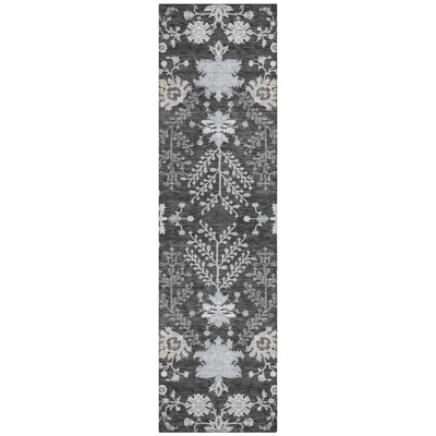 Doris Charcoal Washable Indoor-Outdoor Rug - 