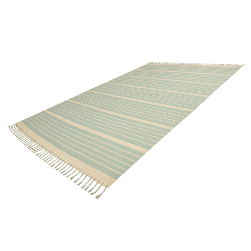 Yellville Cotton Striped Indoor Rug, Rectangle 4'1" x 6'1"