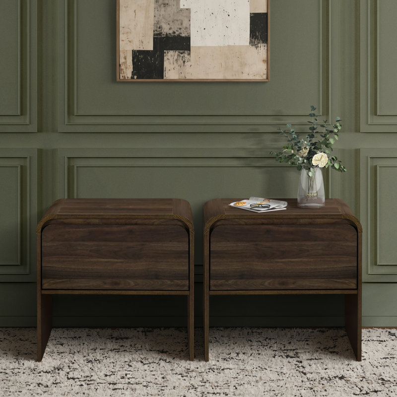 Ensemble 2 pièces de table de bout Epifana, Brun, 21.6" H x 24" W x 15.7" D