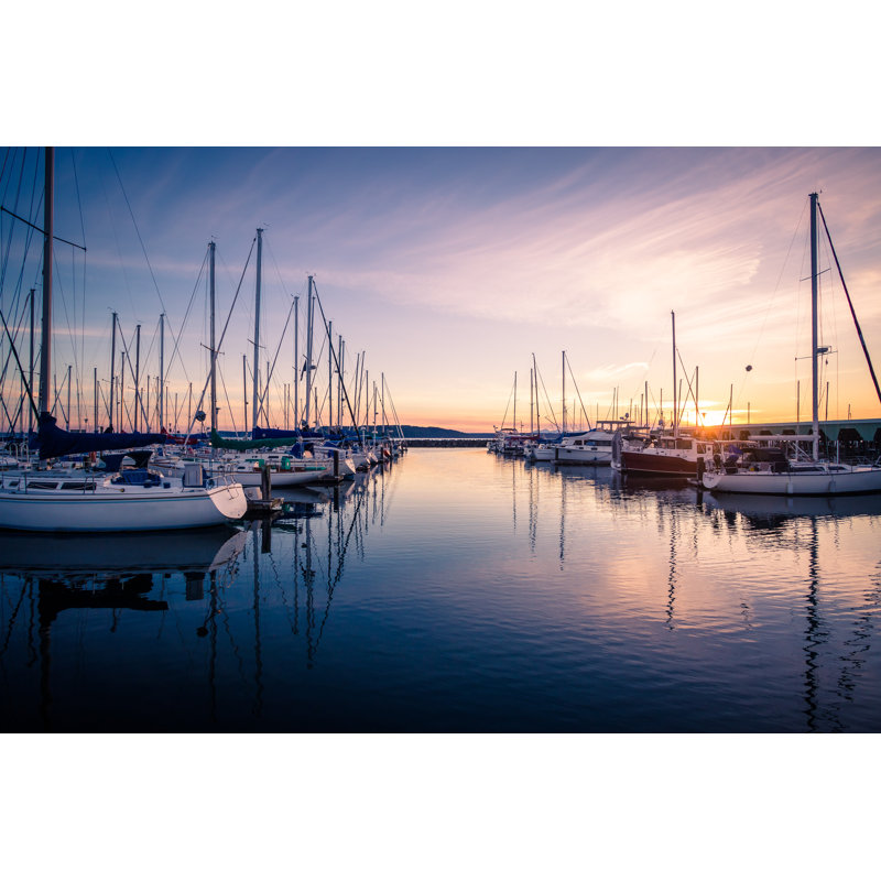 Sailboats Docked In Marina by Jennifer J Taylor - Wrapped Canvas Print, 30cm H x 46cm W x 3.8cm D