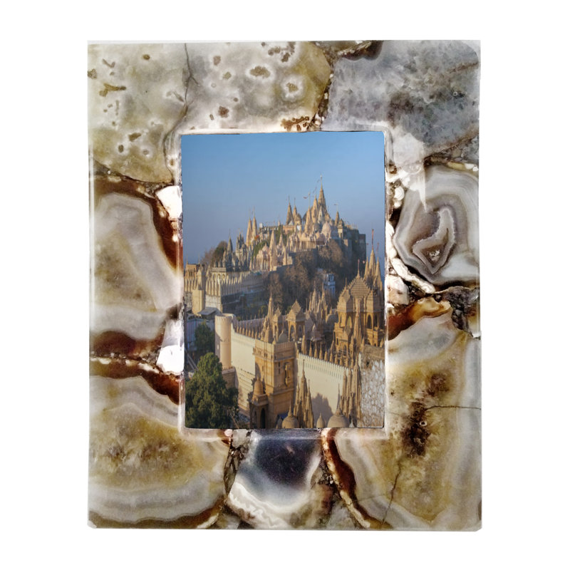 Cadre photo simple en marbre 4 po x 6 po Amro, Brun / gris