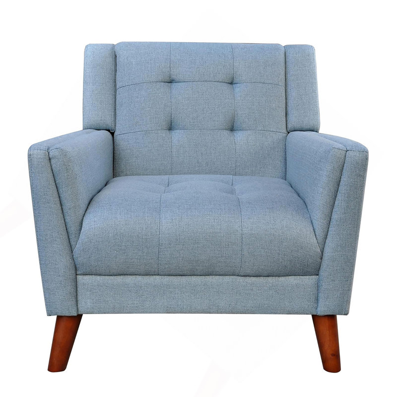Fauteuil Mid-Century moderne (2 pièces), Beige, tissu noyer