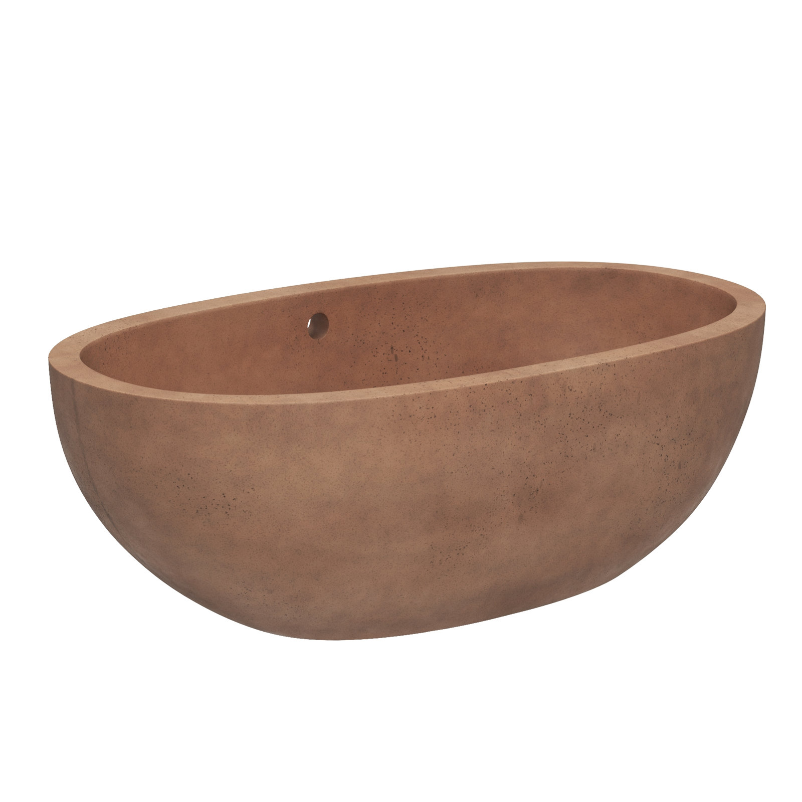 Avalon NativeStone Concrete Soaking Bathtub, 21" H x 36" W x 62" L, Terracotta