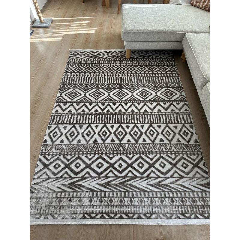 Tapis en coton Tilina avec envers antidérapant, Rectangle 2 pi 7 po x 4 pi 11 po