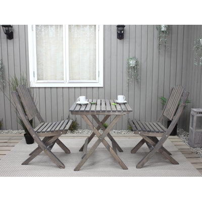 Klinger 2 - Person Square Solid Wood Patio Dining Set