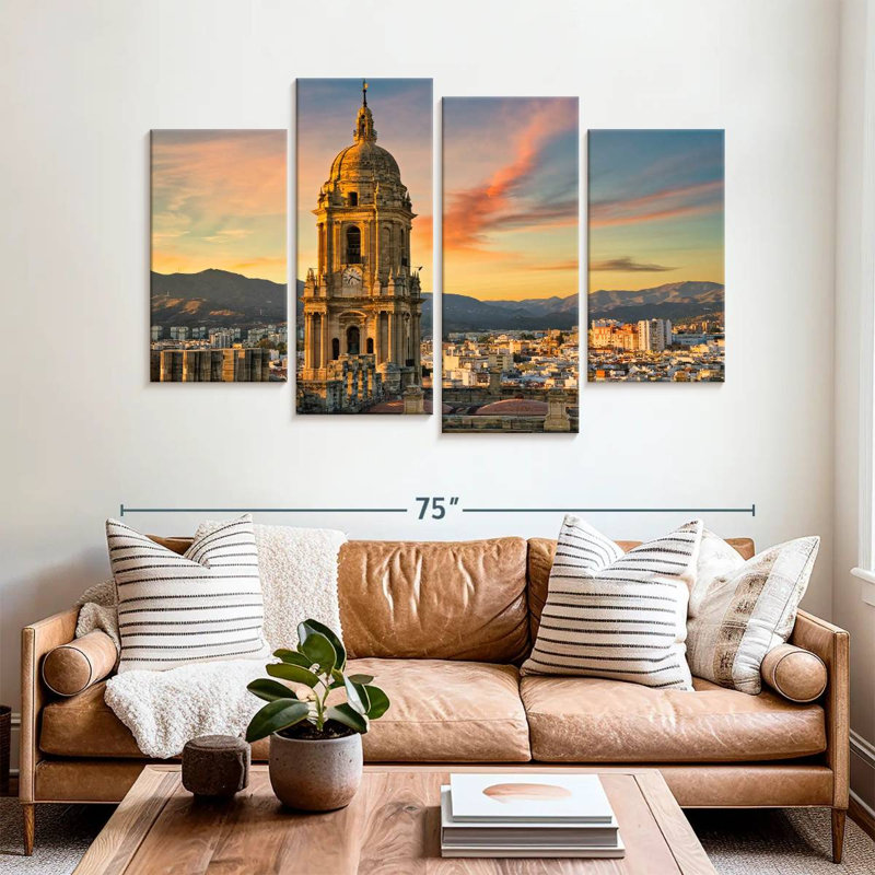 Nicci Malaga Cathedral And Cityscape, 42" H x 68" W
