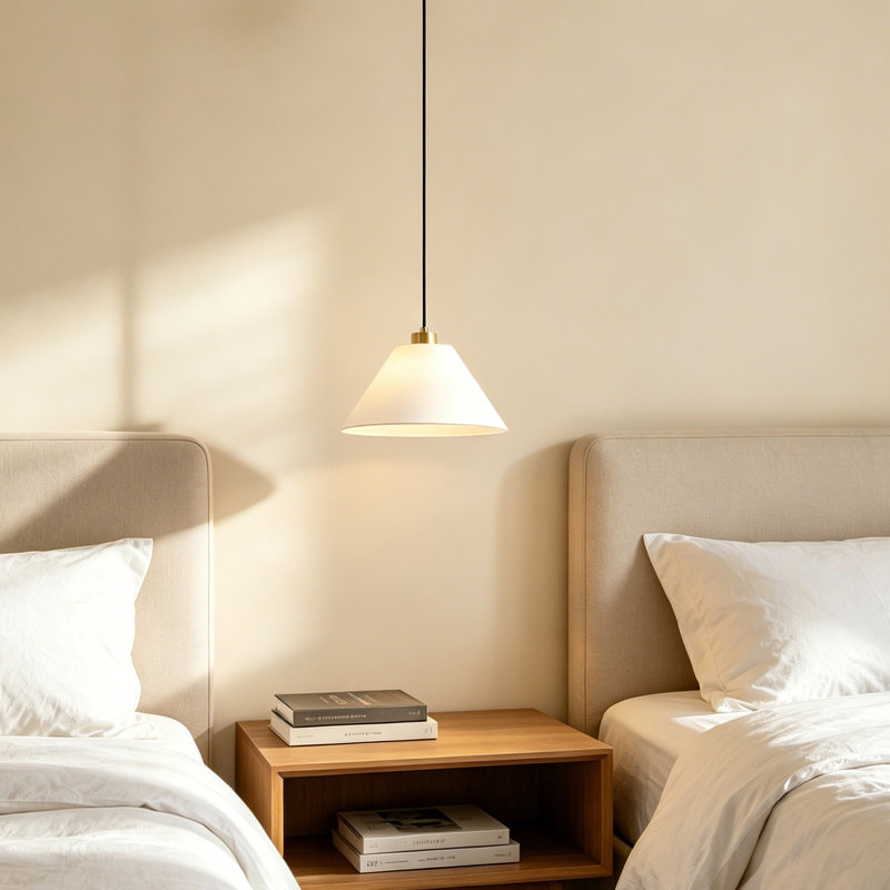 Luminaire suspendu 1 lumière avec abat-jour en tissu, hauteur réglable pour îlot de cuisine, Paquet de 1