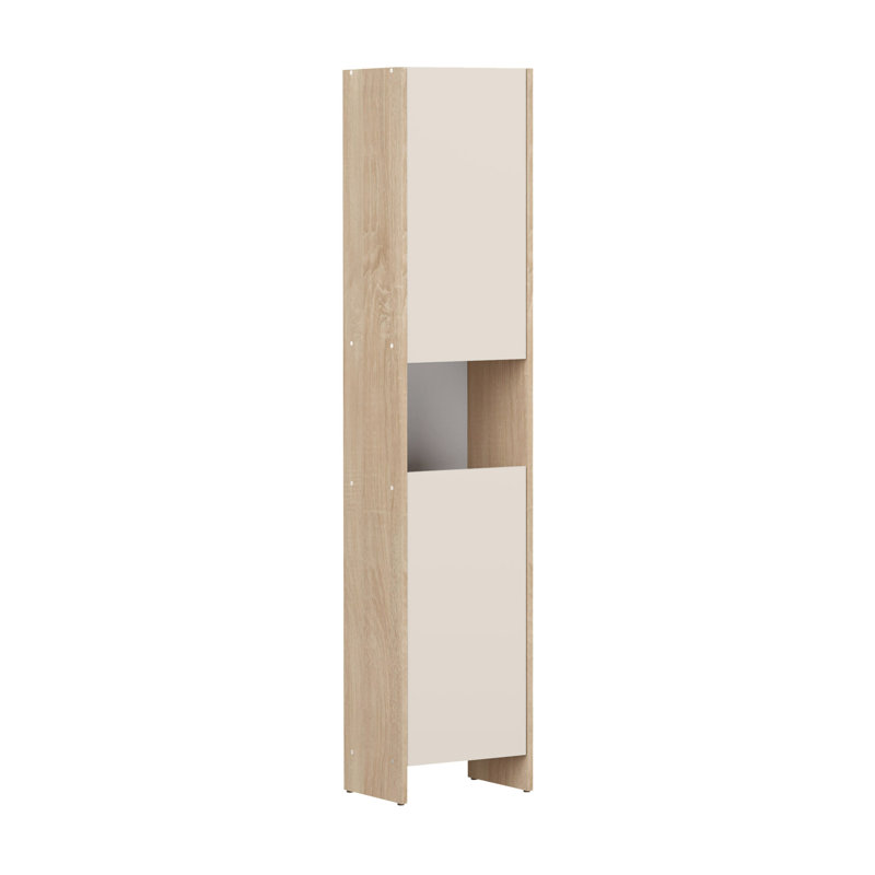 Biarritz Linen Cabinet, Natural Oak / Light Beige
