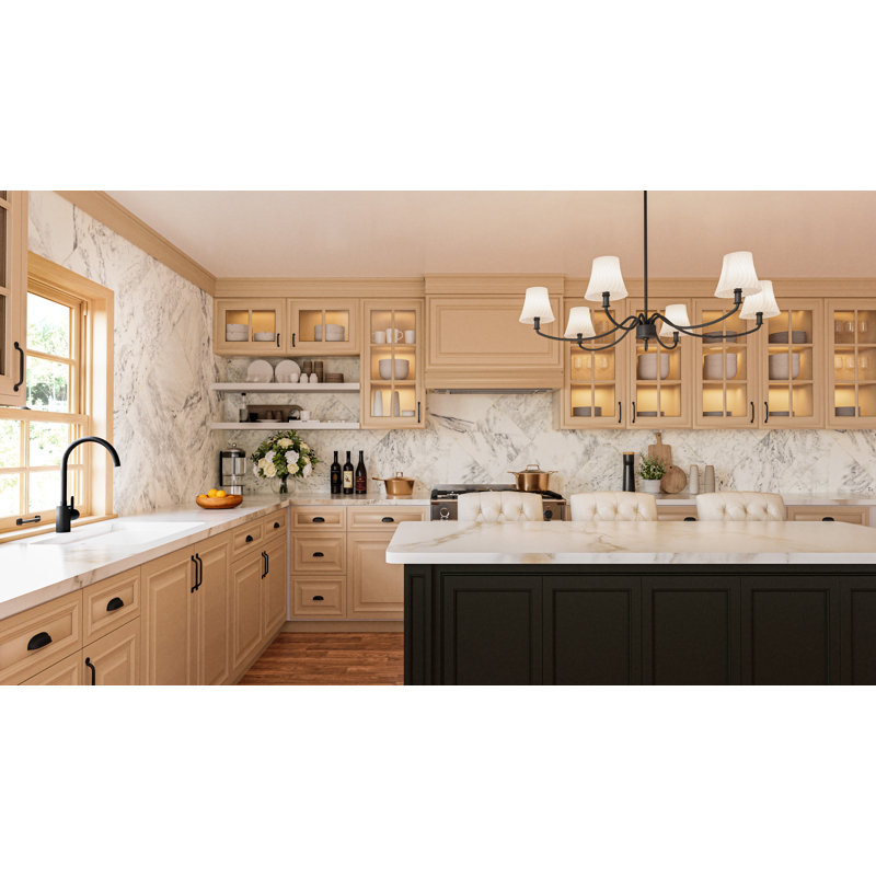 Amedio Linear Chandelier, 6 Lights, Matte Black, 12" H x 44" W x 26.25" D