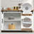58'' Farmhouse Gourd Feet Sideboard,Coffee Bar