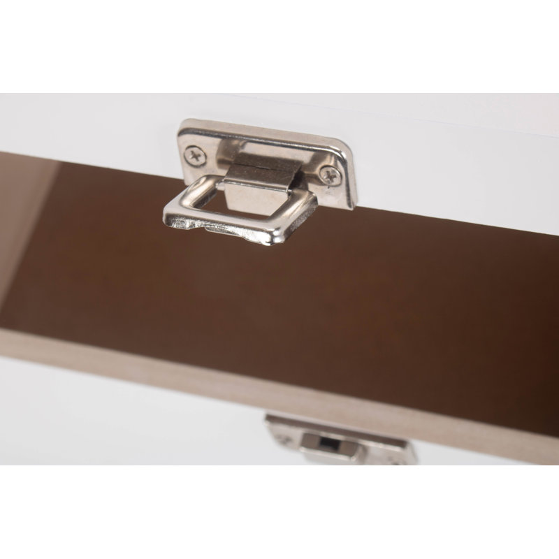 Wooden Storage Box with Lid, 27cm W x 36cm D, White Wash