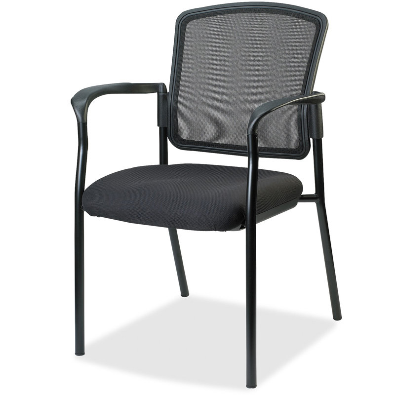 Black Mesh Stacking Guest Chair with Metal Frame