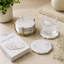 Ensemble de 4 sous-verres blancs en marbre blanc