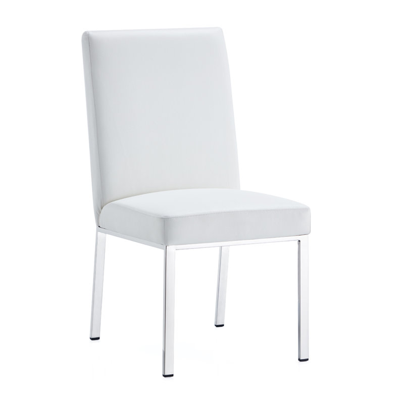 Chaise de salle à manger Coady Misty, Argent argent, Argent argent, Blanc