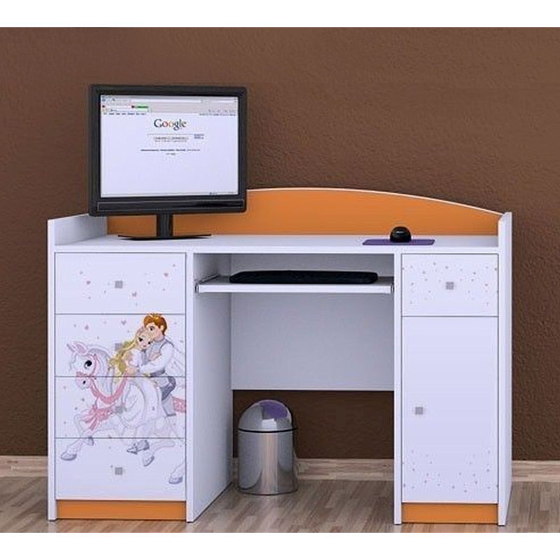 Melanarka 125cm Computer Desk, Orange