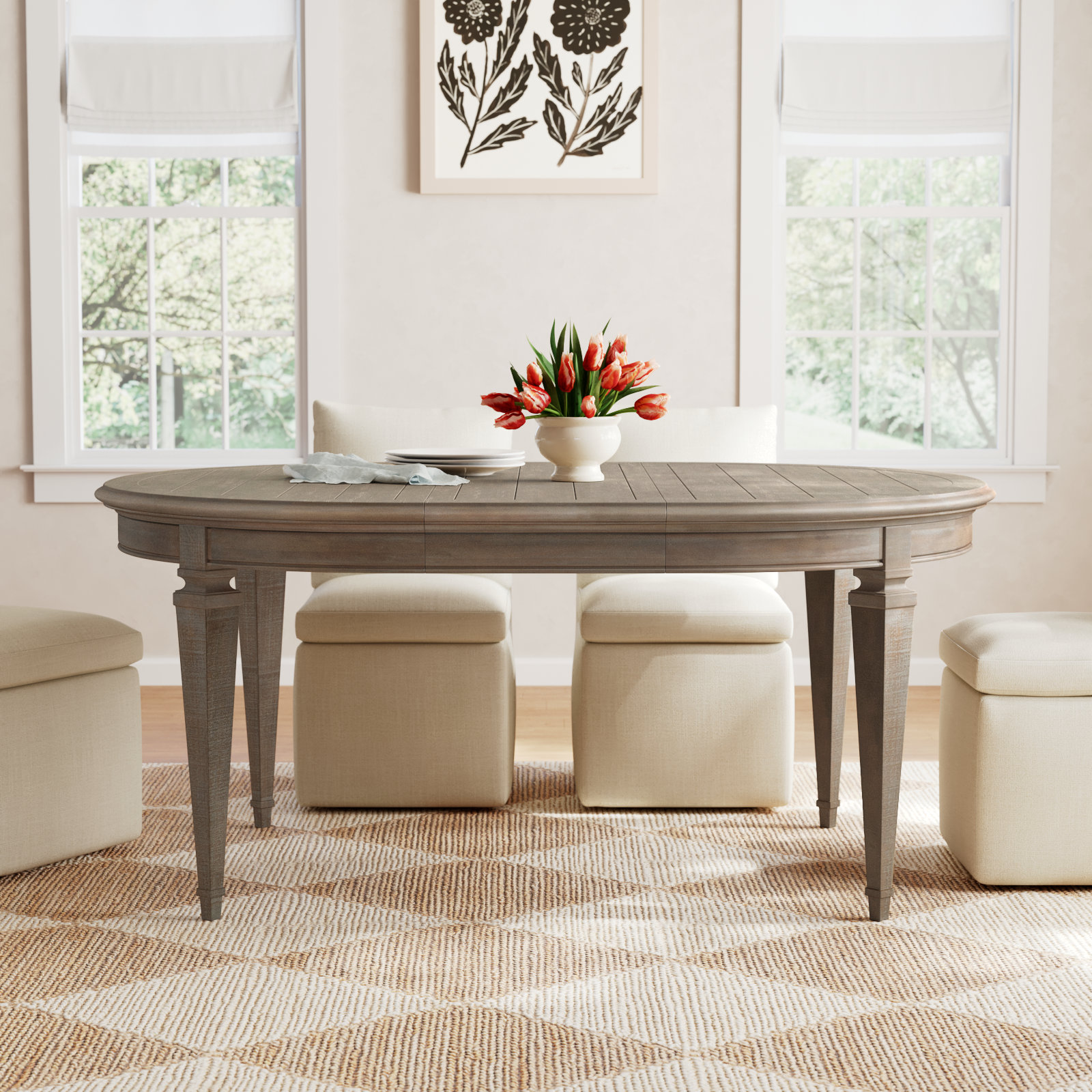 Dione 52'' Extendable Round Dining Table