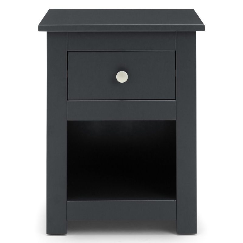 Payeur 43cm W Solid Wood Bedside Table, Black