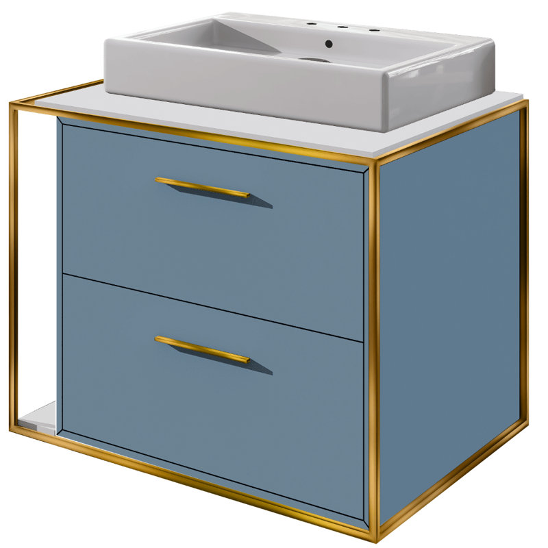 Aquagrande 13.25 in. L Bathroom Sink, 3 Hole - 8" Centers