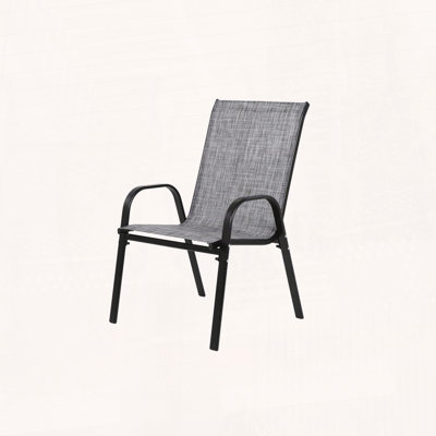 Ensemble de 8 chaises de patio pliantes en tissu Textilene respirant, conception peu encombrante